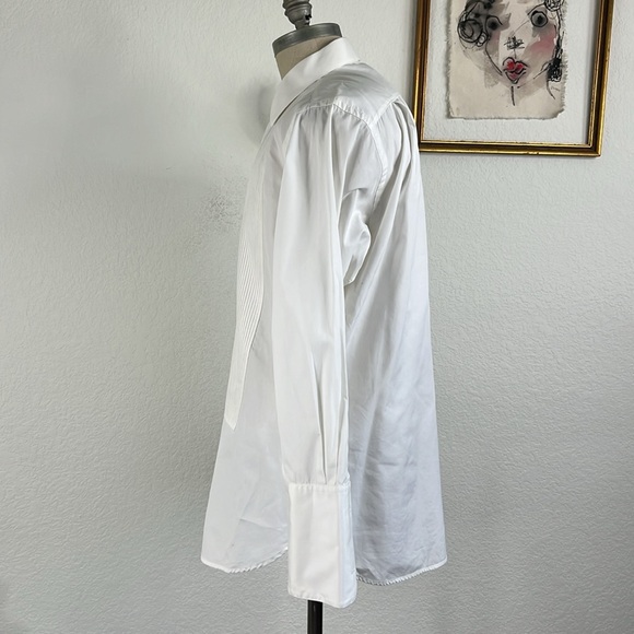 Paul Stuart Pleated Bib Tuxedo French Cuff Evening Dress Shirt - Picture 9 of 10